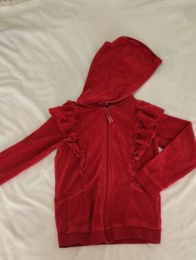 Cat & Jack Bright Red Hooded Zip Pullover